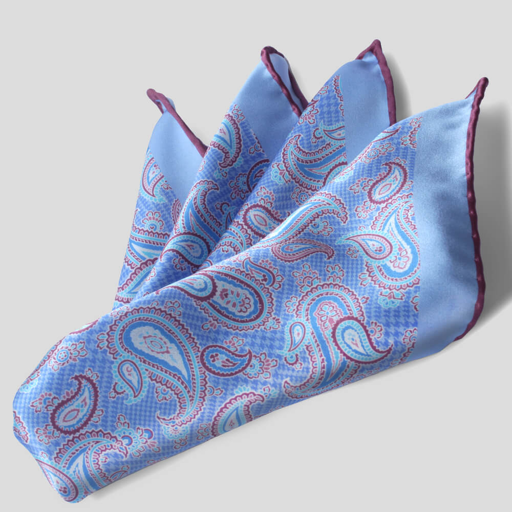 イタリアの高級ネクタイブランド シルヴィオフィオレッロのペーズリー柄ポケットチーフ