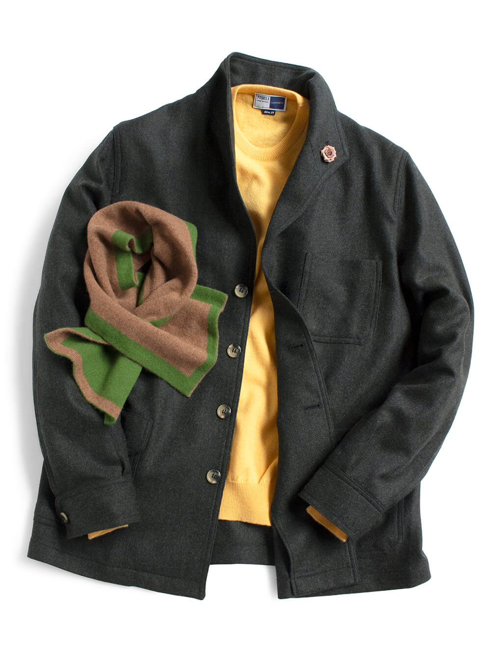 ウィリアムロッキーのマフラーを使ったコーディネート画像