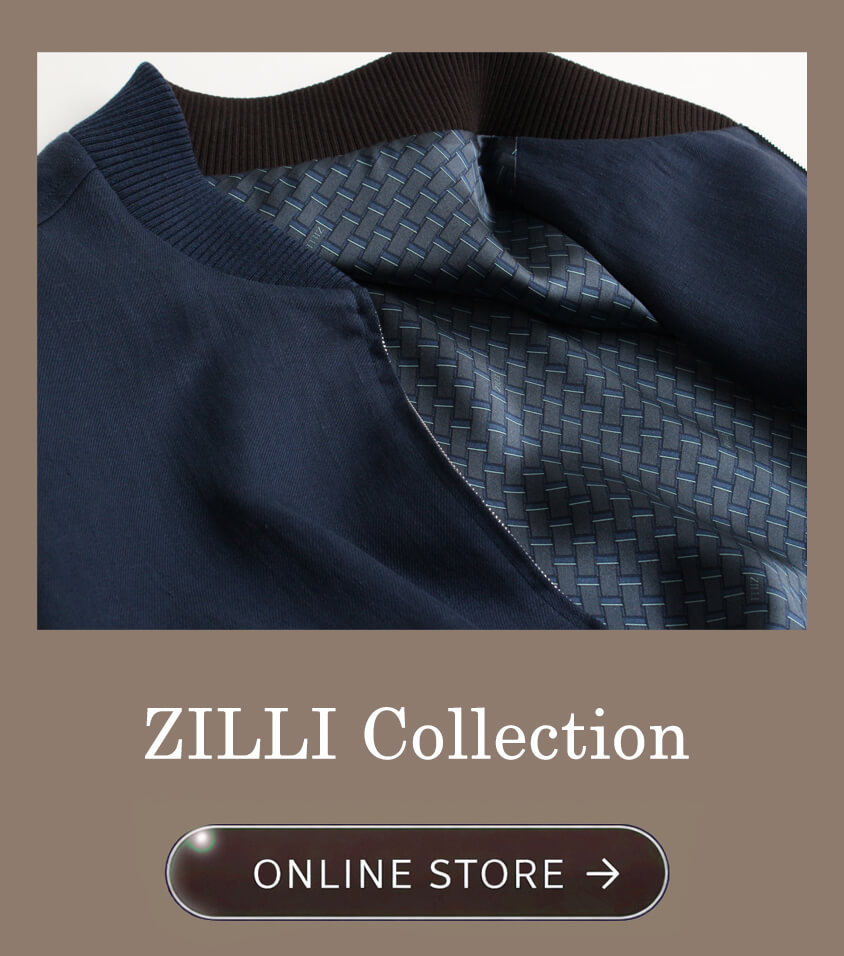 ZILLI 新作ブルゾン入荷｜リネン100％・シルク裏地のネイビーブルゾン